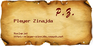Pleyer Zinajda névjegykártya